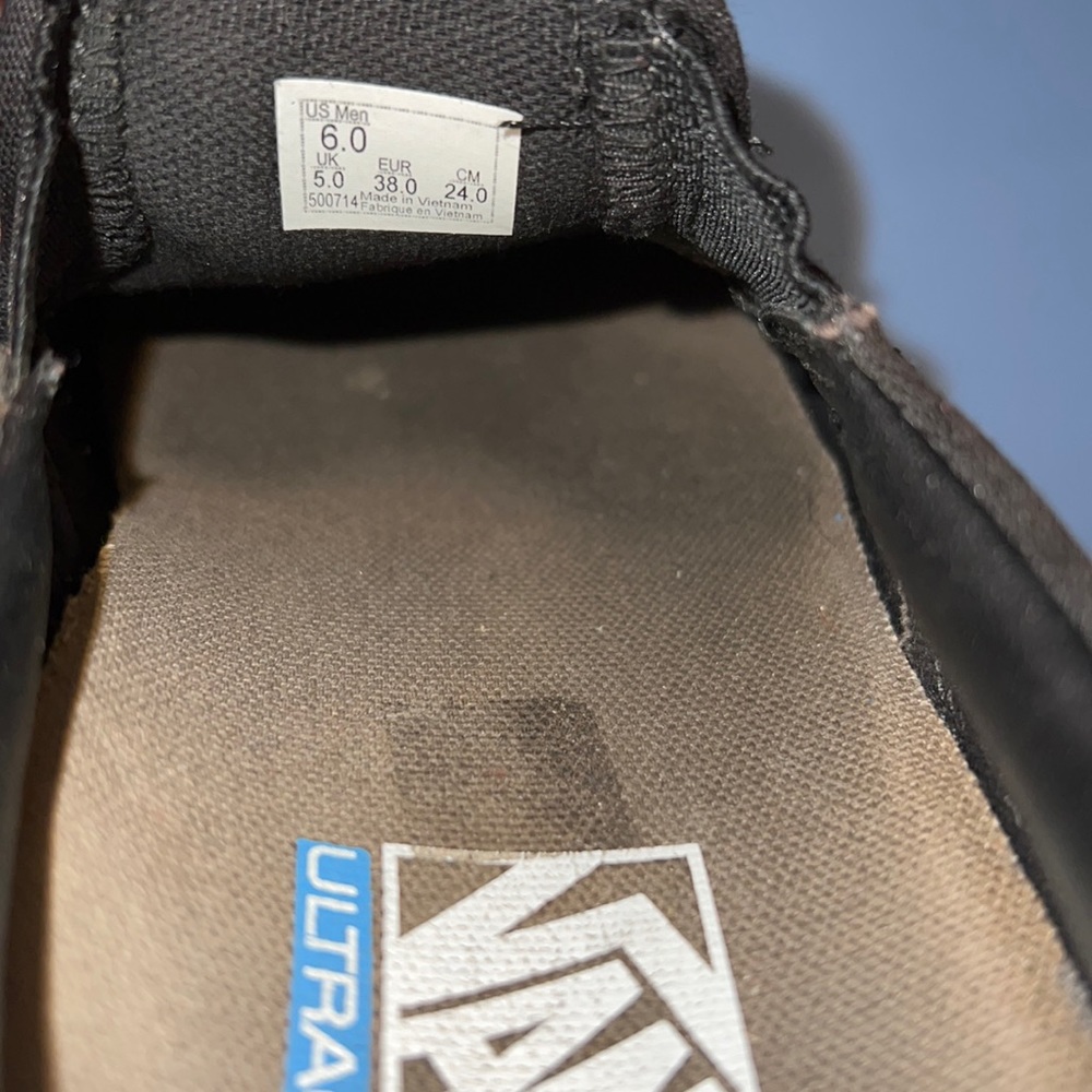 Vans Ultra Cush Black Suede Slip Ons - US Mens size 6 - Picture 7 of 8